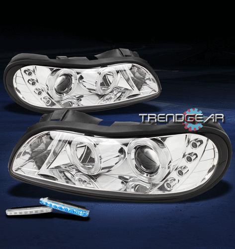 97-03 malibu/04-05 classic/97-99 cutlass halo led projector head lights+blue drl