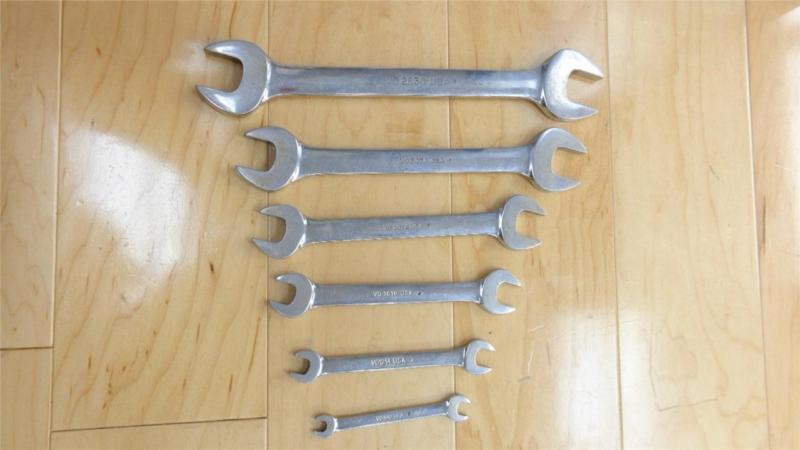 Snap on set, wrench, open end, standard length (6 pcs.) (1/4" to 15/16") vo806b