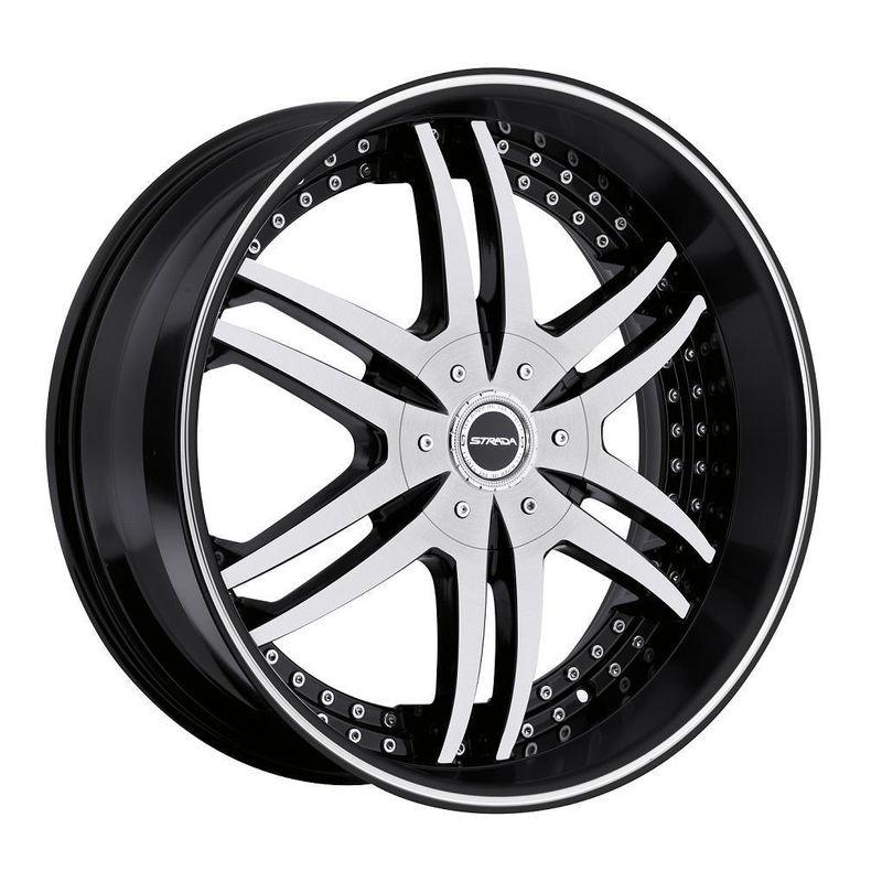 22" inch 5x115 5x120 black machined wheels rims 5 lug rear wheel drive magnum