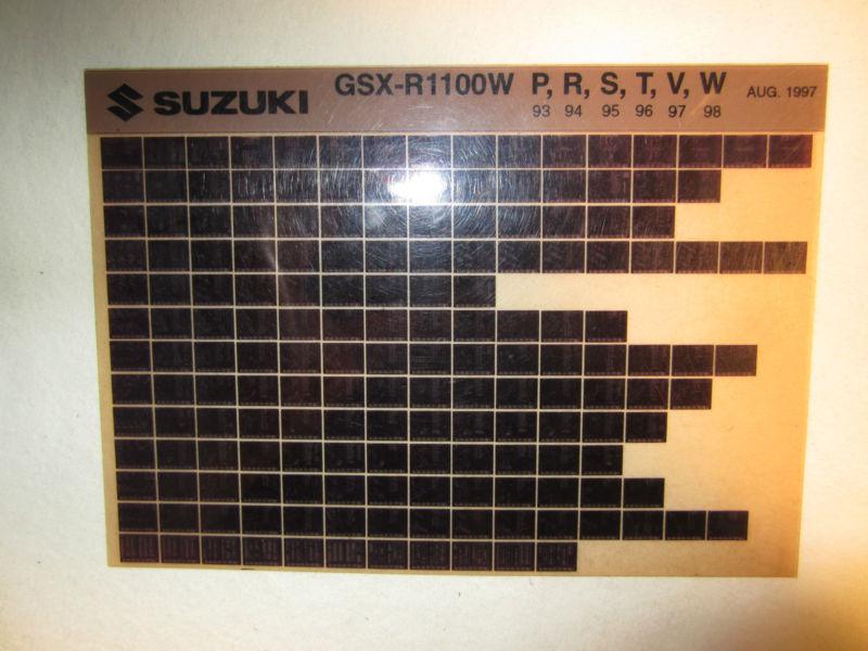 1993-1998 suzuki motorcycle gsx r1100w p r s t v w microfiche parts catalog  