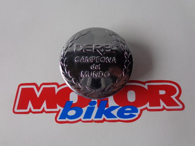 Derbi moto metal chrome cap and rubber 32mm rubber diameter.