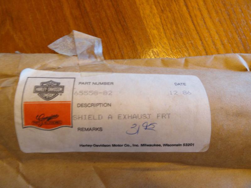 Nos  harley davidson chrome exhaust front heat shield for 1982 fxr 