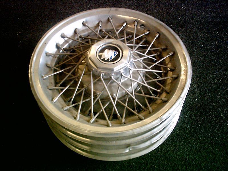 Vintage buick wire wheel hub caps 14 inch stainless steel