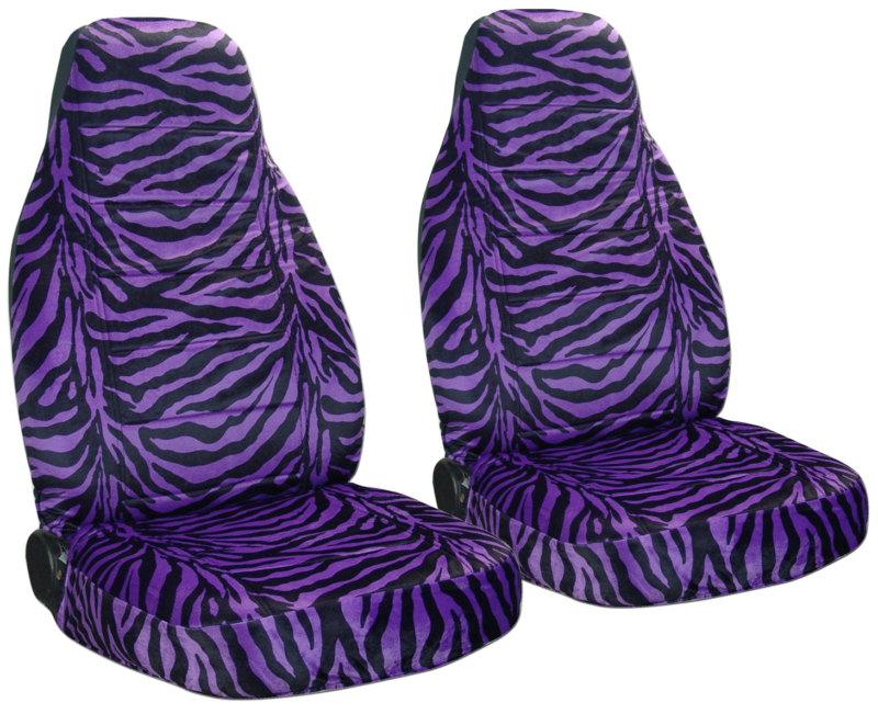 Purple zebra design car seat covers. front set jeep wrangler yj 87-95  