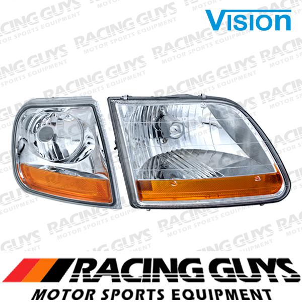 Rt passenger head light clear lense rh corner 02-03 ford f150 harley davidson