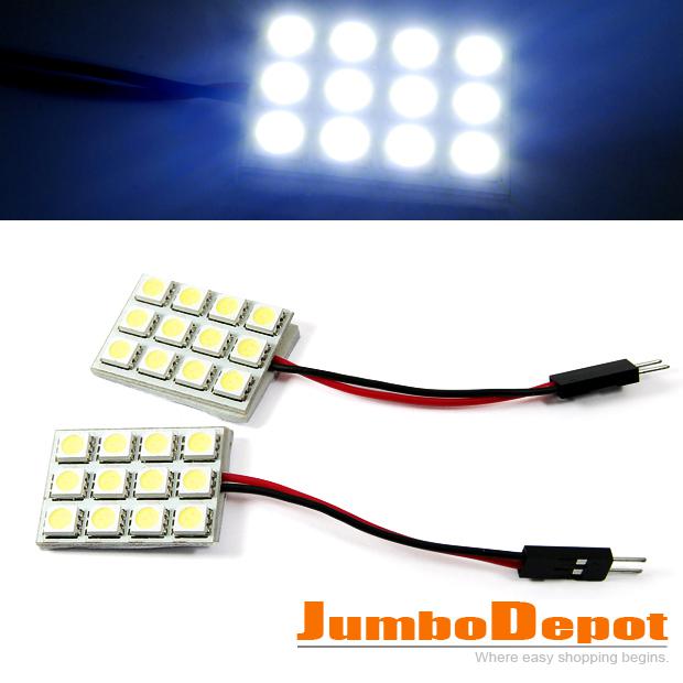 2 x t10 12 smd led festoon trunk map dome courtesy wedge bulbs indicator lights