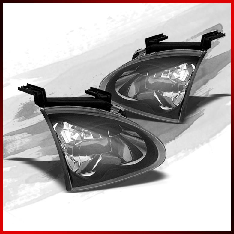 93-97 honda del sol jdm black crystal headlights front lamps replacement pair