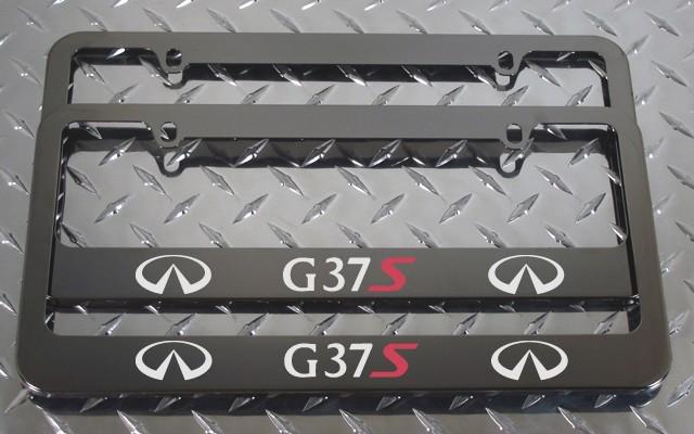 2 brand new infiniti g37s gunmetal license plate frame + screw caps