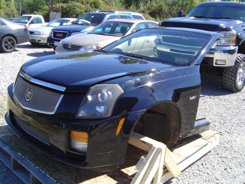 04-07 cadillac cts-v front clip nose bumper fender head lights black