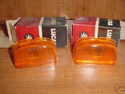 2 nos lucas front flasher  amber lenses  austin 1100 1300