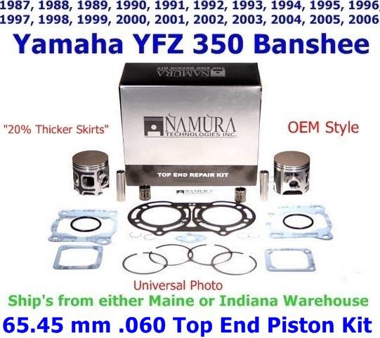 1987-2006 yamaha yfz 350 banshee 65.45 mm .060 namura top end piston kit 