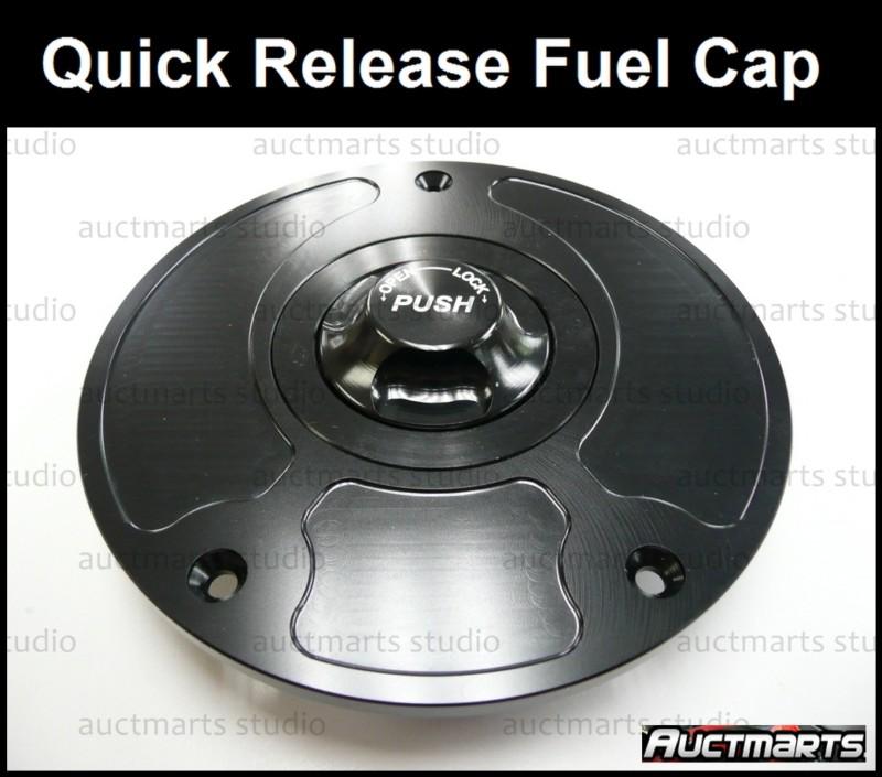 Cnc keyless fuel cap gas quick release for suzuki gsxr 600 gsxr 750 04-08 blk d