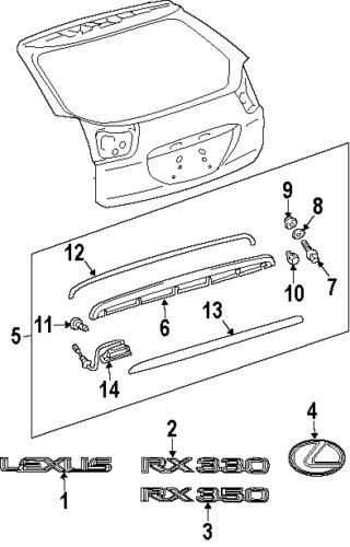 Lexus 754430e010 genuine oem factory original nameplate