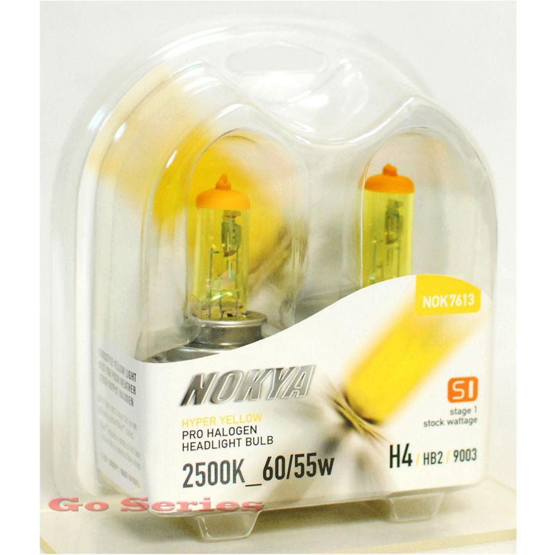 Nokya h4 9003 hyper yellow headlight fog light halogen bulb 2500k s1