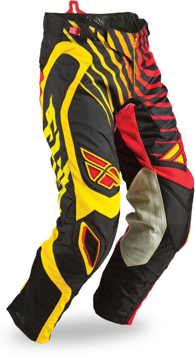 Fly racing 2013 evolution sonar red black yellow mens dirt bike pants mx