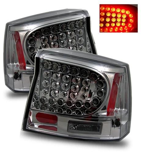 06-08 dodge charger euro smoked tinted smd led tail lights housings brake lamps