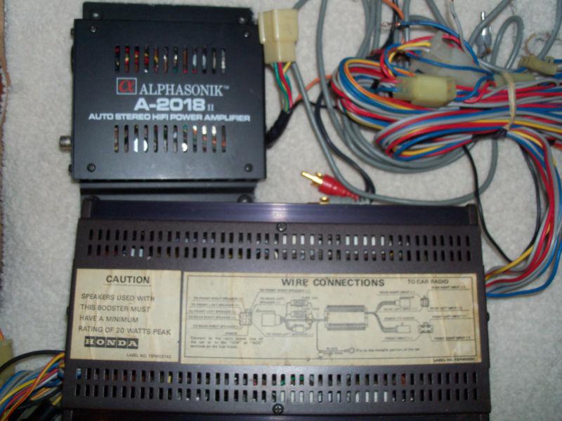 Honda & alphasonic auto stereo power amps 2 pc lot