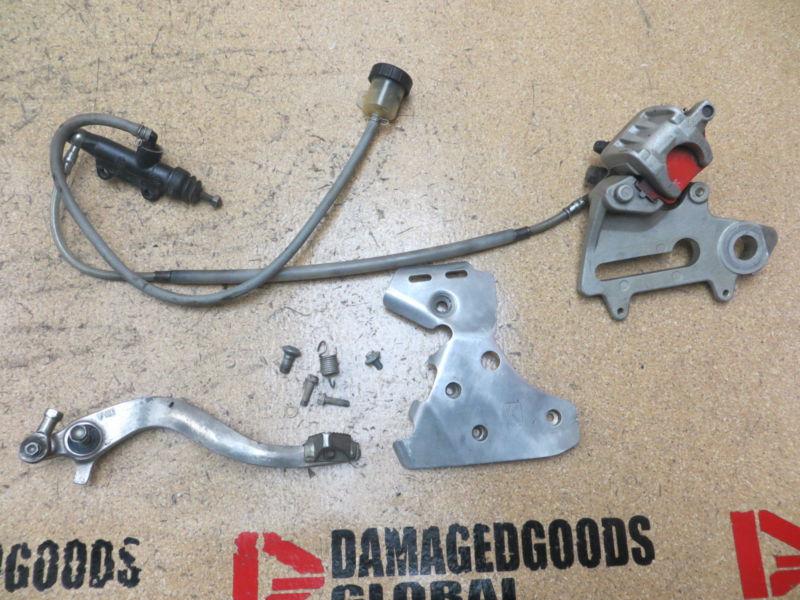 1999 99 ktm 125sx 125 sx rear brake assembly master caliper pedal & line