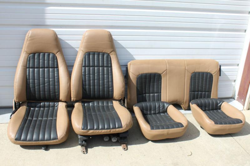 Camaro/firebird tan w/ black inserts leather seats set f&r