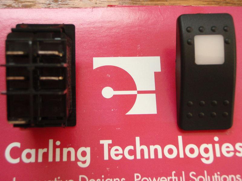 Carling contura 2 rocker switch  vada b60b switch dpst on/off black white lens 