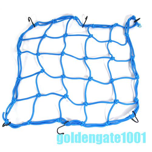 New hot blue car motorcycle bike luggage helmet net web bungee warranty 