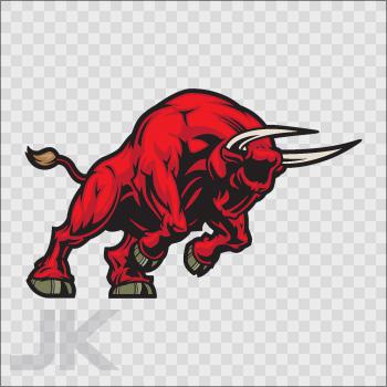 Decal stickers bull angry attack bulls cow farm ranch red beef 0500 zzzva