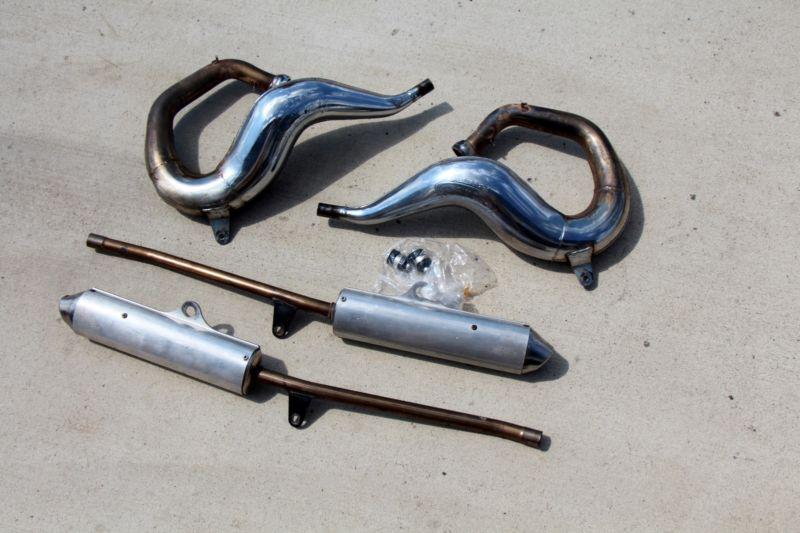 Banshee exhaust fmf gold series fatty chrome pipes & spark arrestors turbine d-6