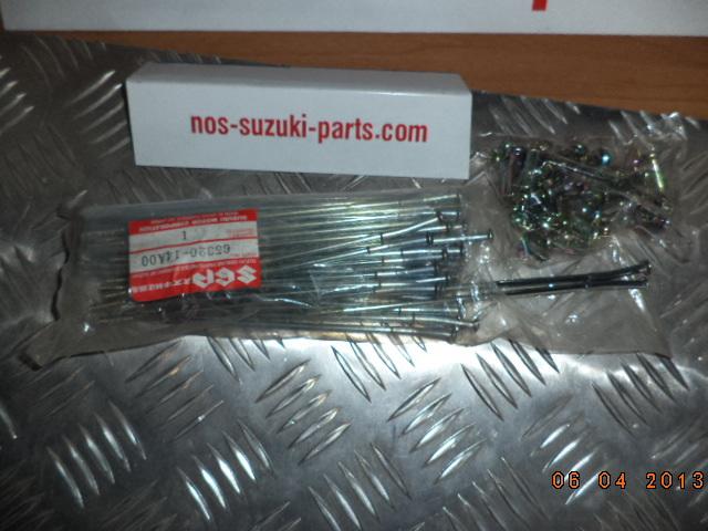 Dr600 1986-1989 spoke set rear  new  nos-suzuki- parts.com