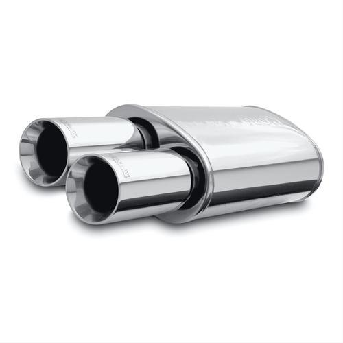 Magnaflow muffler with tip 2.25" inlet/dual 3.50" outlet stainless polished ea