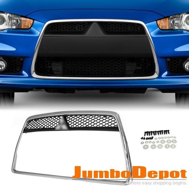 Chrome front grille around bumper fender duct grill for mitsubishi 2008 09 2010