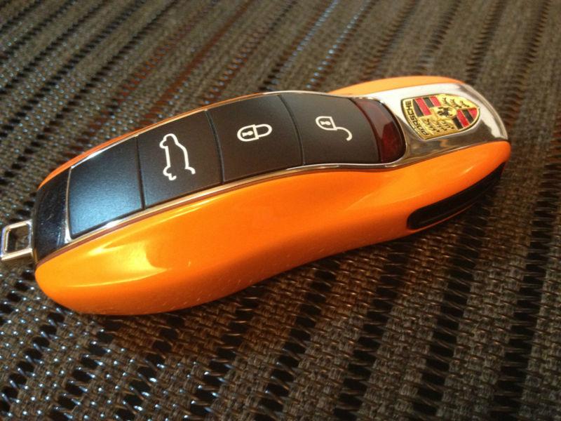 Orange painted car fob remote key case casing housing cover replacement porsche