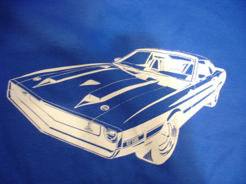 New carroll shelby 1969 1970 gt500 t-shirt shirt blue large gildan mustang ford