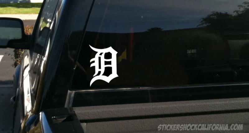 Detroit tigers white vinyl decal sticker