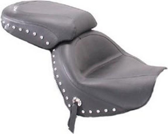 Mustang motorcycle 2 pc touring seat w/studs black suzuki c50/t vl800