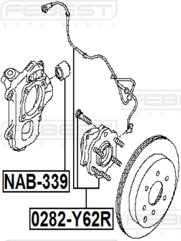 Arm bushing rear assembly - febest # nab-339