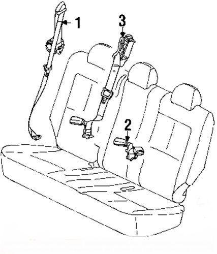 Chevrolet gm oem 89022937 rear seat belts-center seat belt