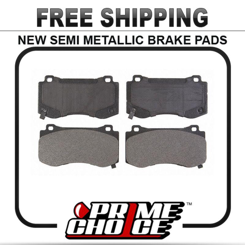 New premium complete set of front metallic disc brake pads with shims