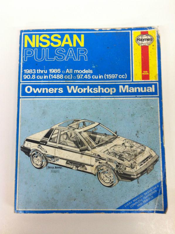 Haynes manual nissan pulsar 1983-1986 all models, 90.8 cu in, read for more info