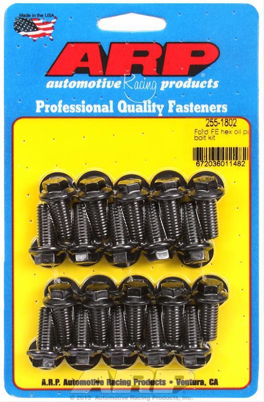 Arp oil pan bolts black oxide hex head ford big block fe kit 255-1802