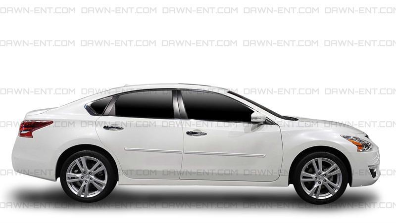 Nissan altima painted body side mouldings moldings with chrome insert 2013-2014