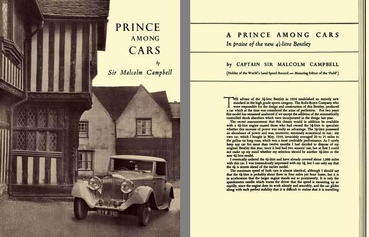 Bentley 1936 - prince among cars by sir malcolm campbell