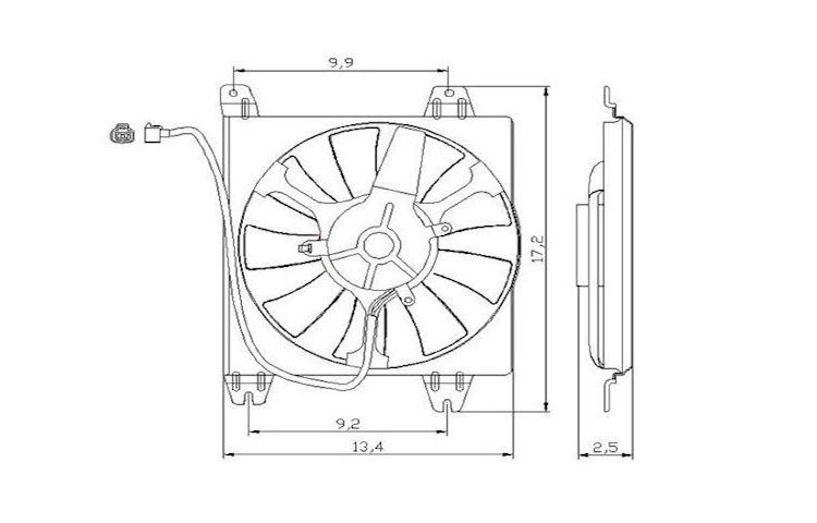 Ac condenser cooling fan assembly mitsubishi eclipse chrysler sebring 2dr 958425