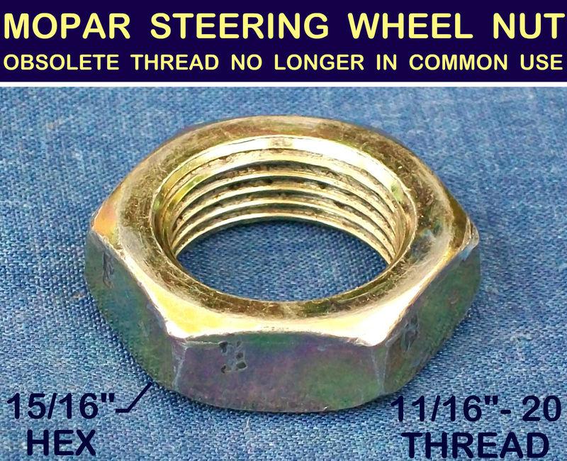 Nos old steering wheel nut 1950s 50s mopar obsolete 11/16"-20 ❋extra fine thread