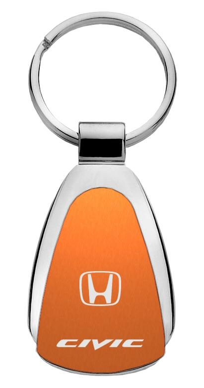 Honda civic orange tear drop keychain car ring tag key fob logo lanyard