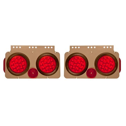 Two led truck light mounting box stop tail turn lights