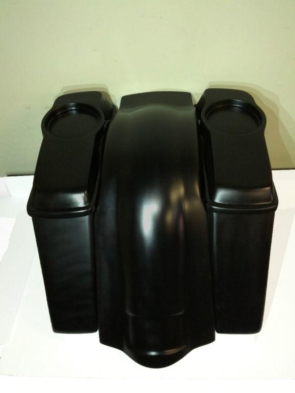 Harley davidson bagger extended stretched saddlebags, speaker lids, and fender