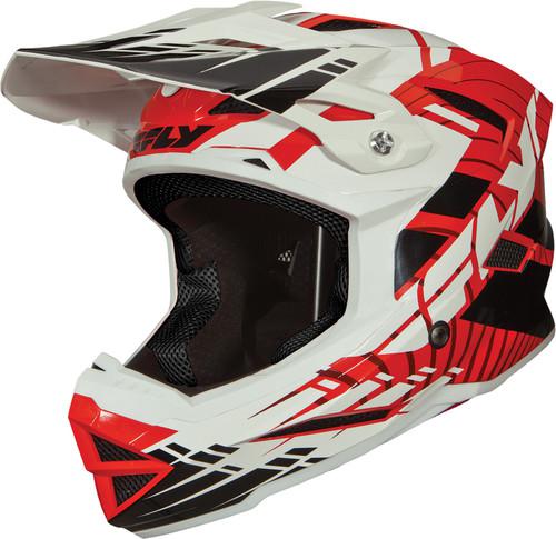 Fly racing default graphic motorcycle helmet red/white medium