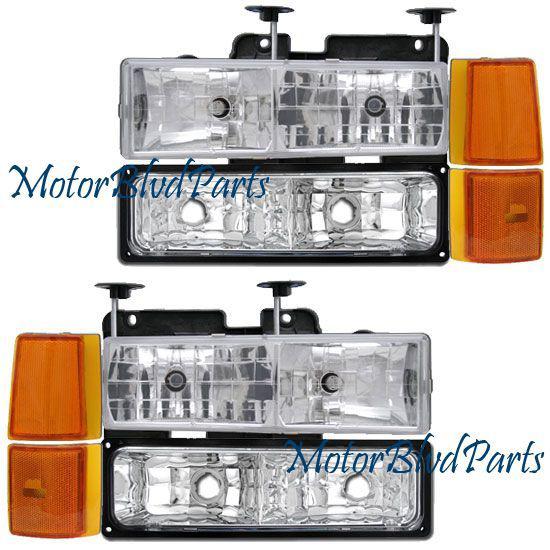 94-99 gmc ck headlights+signal+bumper lights lamps pair