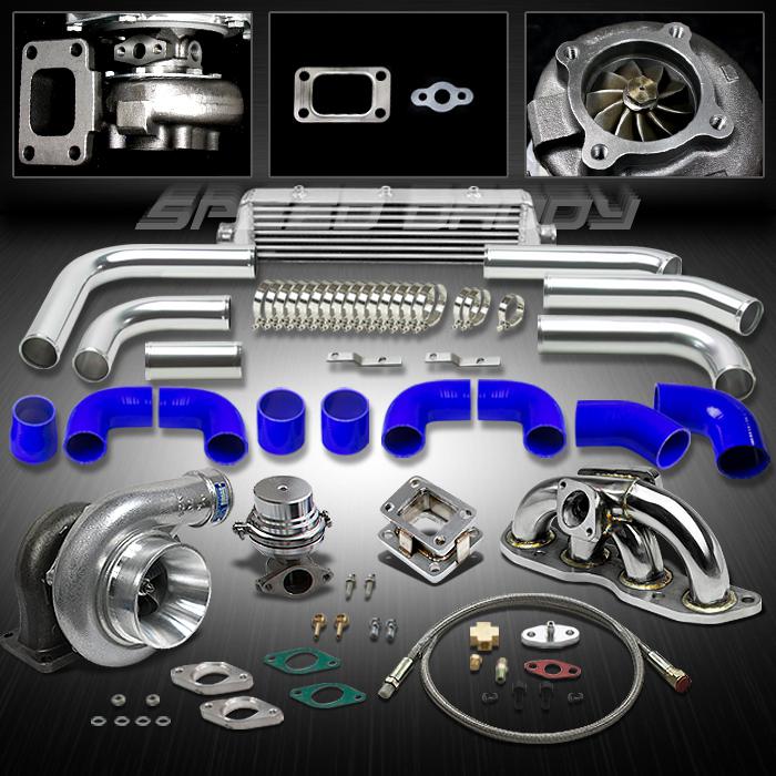 T4 7pc turbo kit gt35 turbocharger+manifold+intercooler 07-08 honda fit/jazz gd3