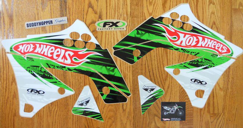 Factory effex hot wheels kawasaki decals kx450f kfx450 graphics kit (09-11)